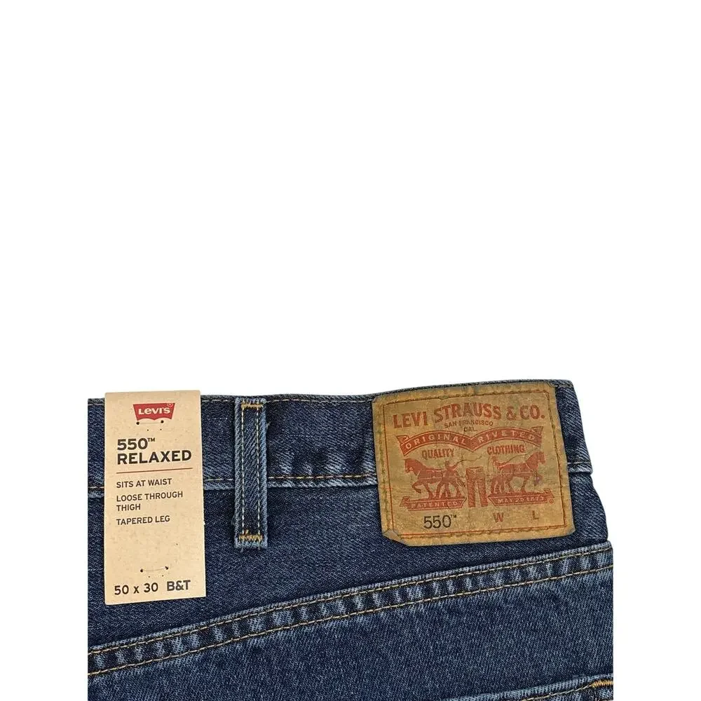 Levis 550 Jeans Mens Size 50x30 Blue Relaxed Fit Tapered Leg 100% Cotton Casual